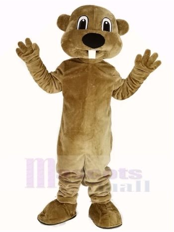 Alex the Beaver Mascot Costume in Tan Fur