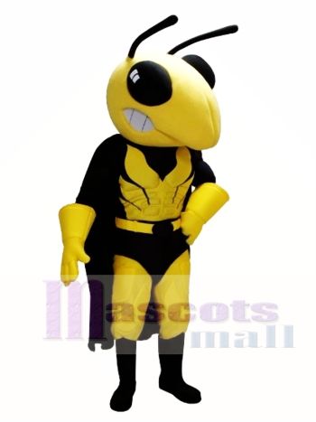 Bee Mascot Costume in Yellow and Black with Cape