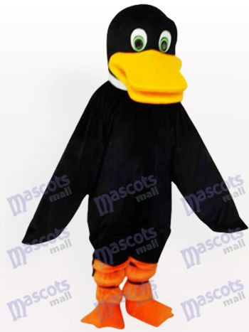Black Duckbill Mascot Costume with Orange Bill
