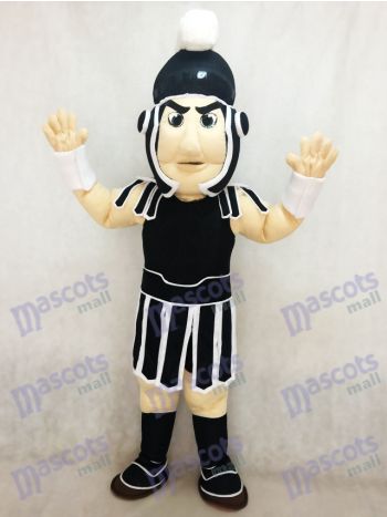 Black and White Spartan Mascot Costume