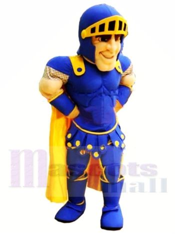 Blue and Yellow Knight Mascot Costume