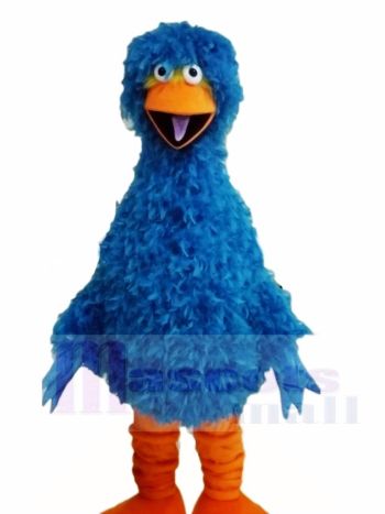 Blue Bird Mascot Costume with Fluffy Plush Fur