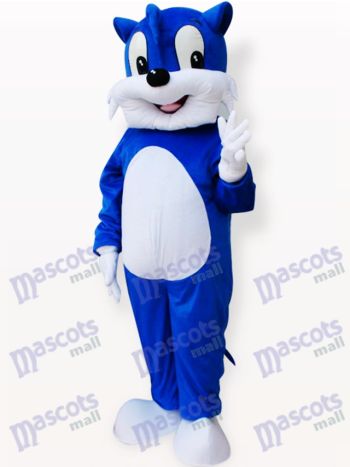 Blue Cat Mascot Costume with White Belly