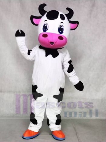 Cute Blue Eyes Cow Mascot Costume
