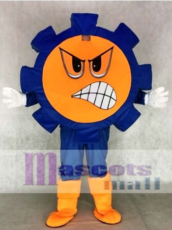 Blue Gear Cog Mascot Costume