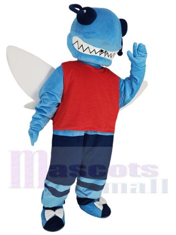 Blue Hornet Mascot Costume in Red Vest and Navy Pants