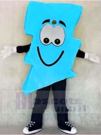 Blue Lightning Bolt Mascot Costume