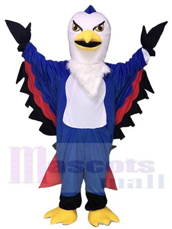 Blue and Red Thunderbird Mascot Costume with White Head
