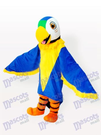 Blue and Yellow Parrot Mascot Costume with Green Face
