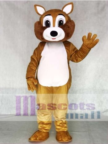 Brown Squirrel Mascot Costume with Cream Belly and Bushy Tail