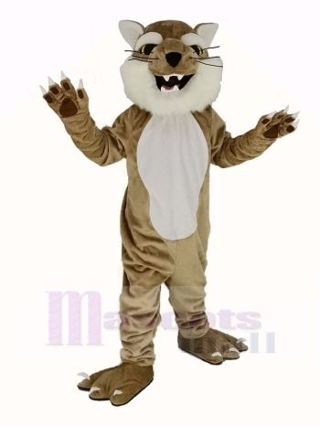 Brown and White Bobcats Mascot Costume