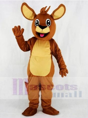 Chestnut Kangaroo Mascot Costume with Cream Belly