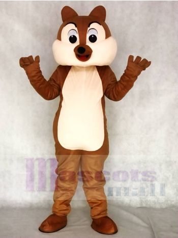 Chocolate Brown Chipmunk Mascot Costume with Cream Belly