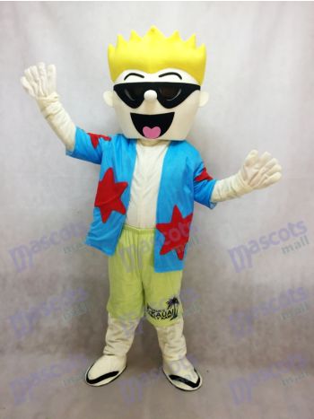 Cool Boy Mascot Costume with Sunglasses