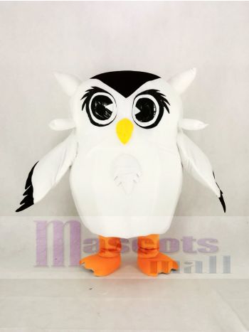 Cute White Owl Mascot Costume