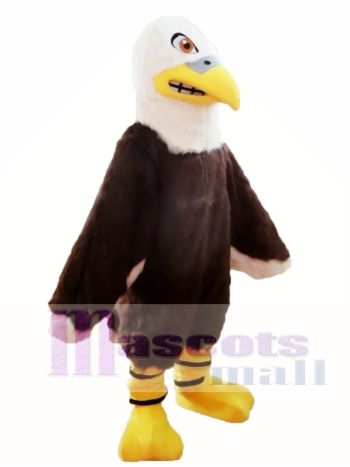 Furry Eagle Mascot Costume with Yellow Chest