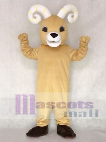 Golden Tan Ram Mascot Costume Full Body Jumpsuit