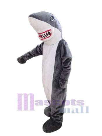 Gray and White Shark Mascot Costume