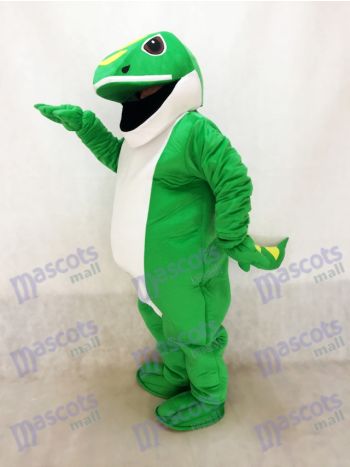 Green Gecko Mascot Costume with Big Friendly Eyes