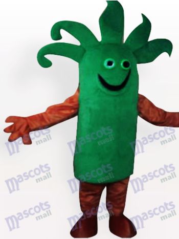 Green Vegetable Monster Mascot Costume with Leafy Hair