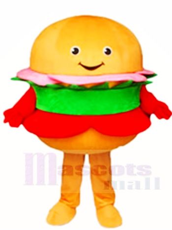 Hamburger Mascot Costume with Sesame Bun
