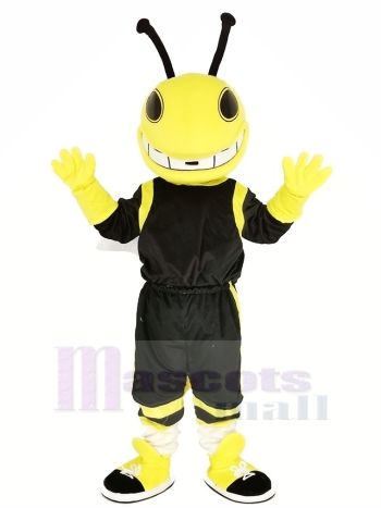 Hornet Mascot Costume in Black Shirt and Shorts