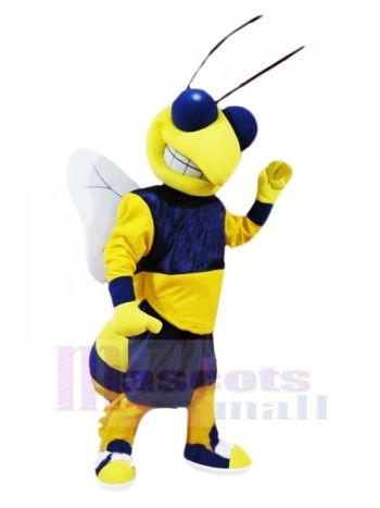 Hornet Mascot Costume in Navy Blue and Yellow
