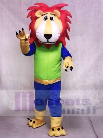 Leo Lion Mascot Costume with Red Hair