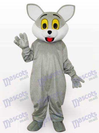 Light Grey Cat Mascot Costume with Big Ears