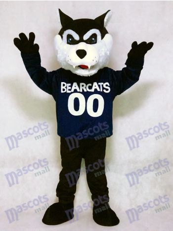Navy Blue Bearcat Mascot Costume