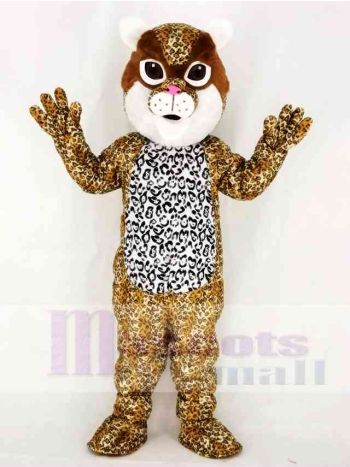 Ocelot Mascot Costume with Spotted White Chest