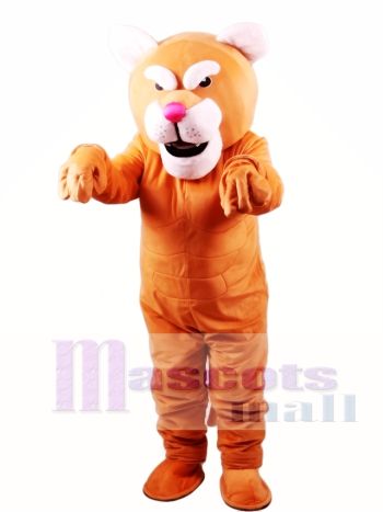 Orange Cougar Mascot Costume