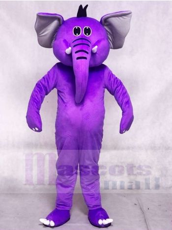 Purple Elephant Mascot Costume
