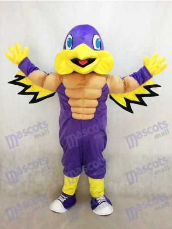 Purple and Yellow Golden Eagle Mascot Costume