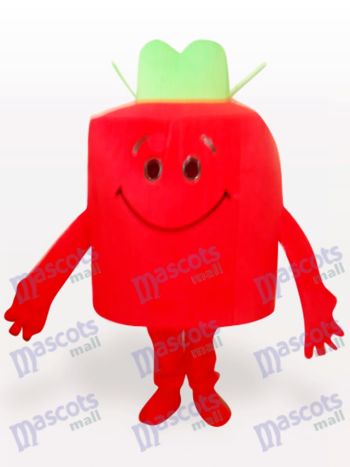 Red Juice Box Mascot Costume with Green Straw