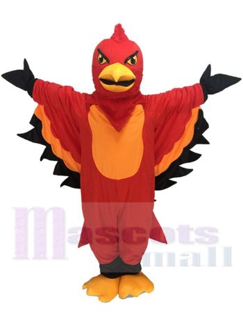 Red and Orange Thunderbird Mascot Costume