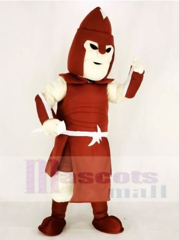 Red Spartan Warrior Mascot Costume