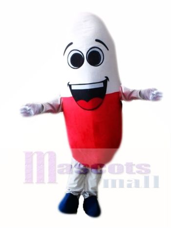 Red and White Capsule Pill Mascot Costume