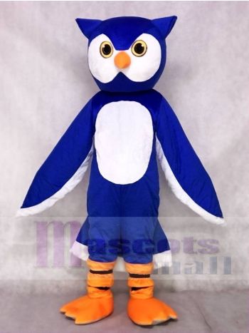 Royal Blue Owl Mascot Costume