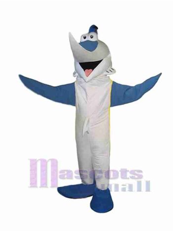 Swordfish Mascot Costume in Blue and White