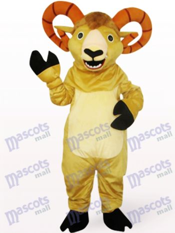 Tan Antelope Mascot Costume with Orange Striped Horns