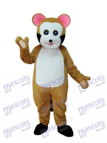 Tan Bobcat Mascot Costume with White Belly