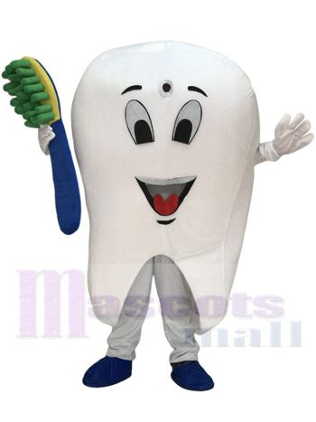 Tooth Mascot Costume with Toothbrush