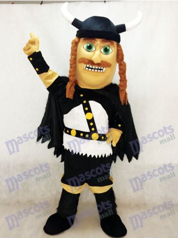 Viking Mascot Costume with Black Helmet