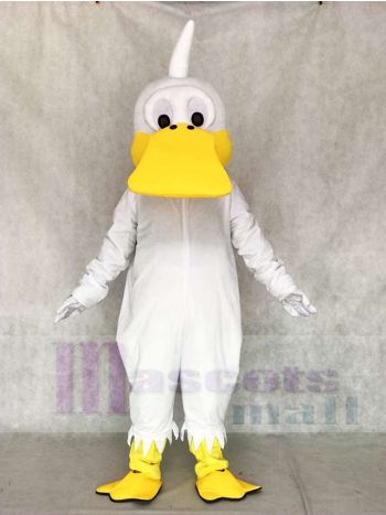 White Duck Mascot Costume with Yellow Bill