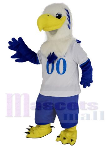 White-Headed Eagle Mascot Costume in White T-Shirt