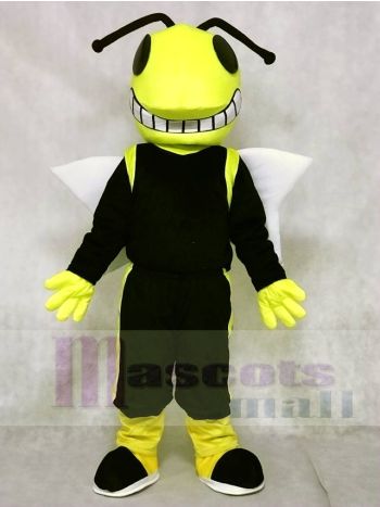 Yellow and Black Hornet Mascot Costume with White Wings