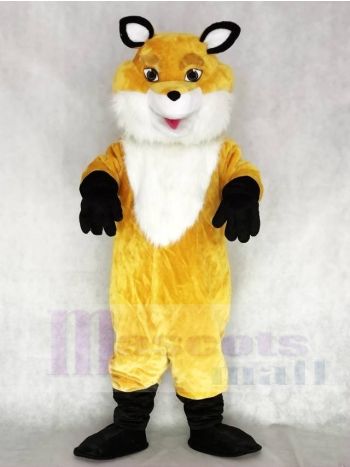 Yellow Fox Mascot Costume with White Chest