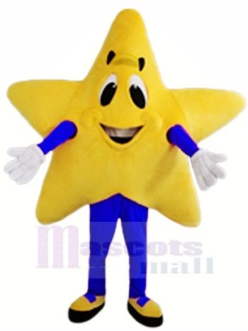 Yellow Twinkle Star Mascot Costume with Blue Coat